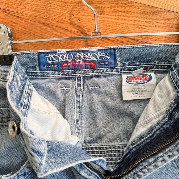Vintage JNCO Jeans Made In USA 30x30 Baggy Skater Jeans West Coast Graffs - Picture 3 of 6